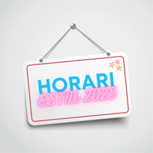 Cartell amb els horaris d'atenció de l'Agrupació per a l'Estiu 2025