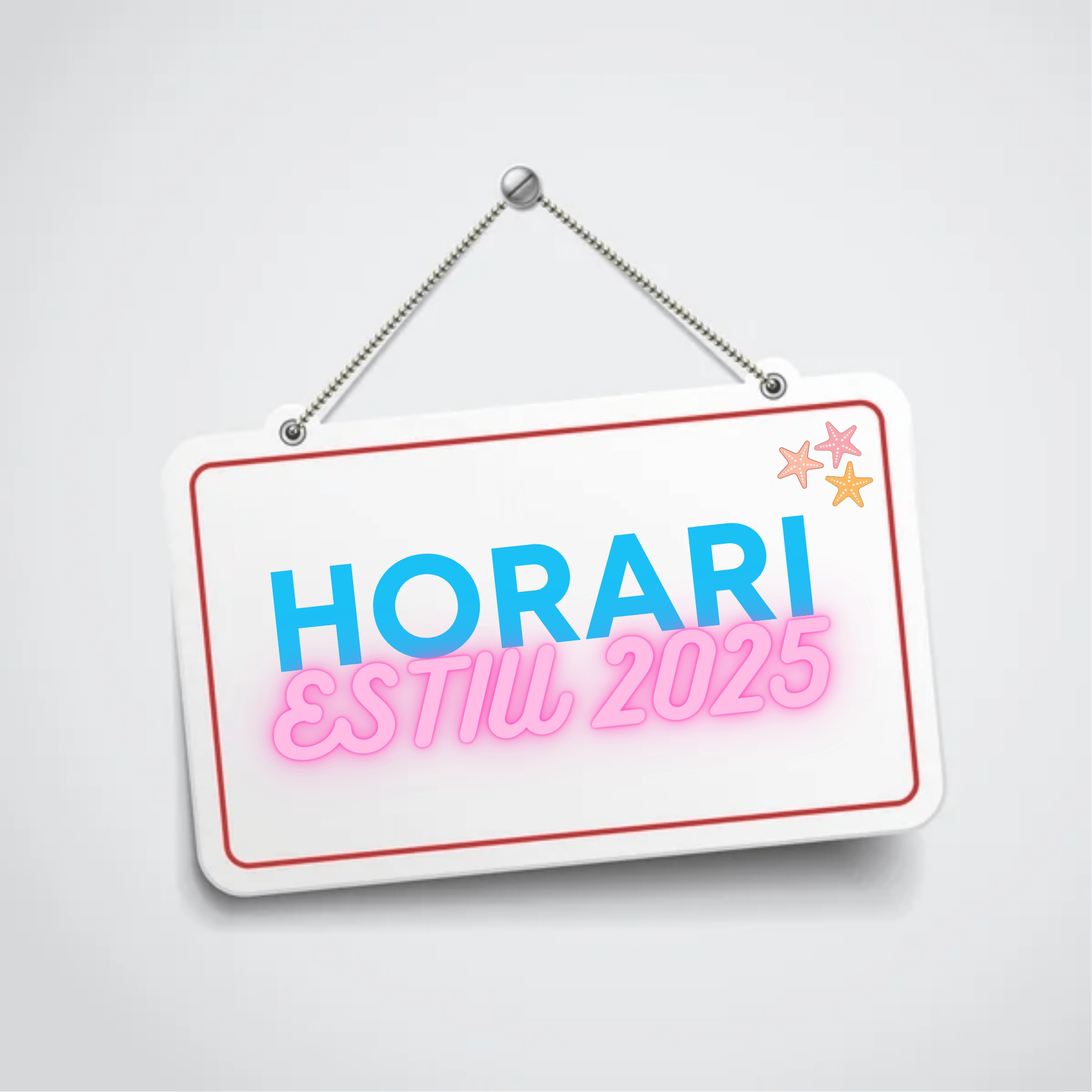 Cartell amb els horaris d'atenció de l'Agrupació per a l'Estiu 2025
