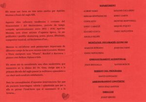 Programa de la representació de "Els sense cor"